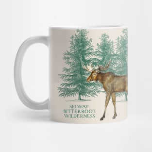 Selway-Bitterroot Wilderness Moose Trees Montana Outdoors Souvenir Mug